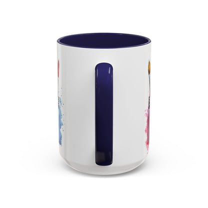 Paint Brushes Design Tea Cup - Accent Watercolor Coffee Mug, (11, 15oz)