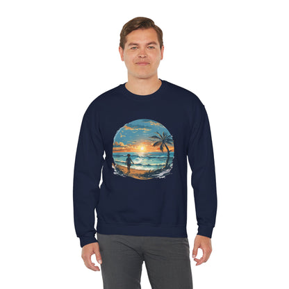 Unisex Heavy Blend™ Crewneck Sweatshirt - Colorful Beach Design