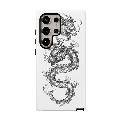 Dragons Phone Cases - Black Ink Tattoo Design of Dragons Tough Cases