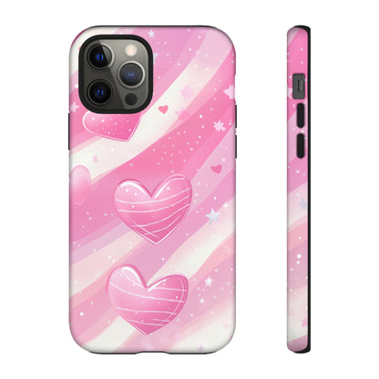 Pink Hearts Phone Case - iPhone, Samsung, and Google case