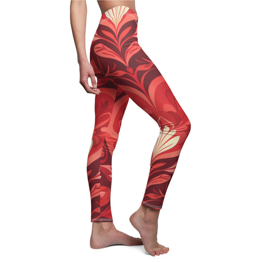 Right side red hearts leggings