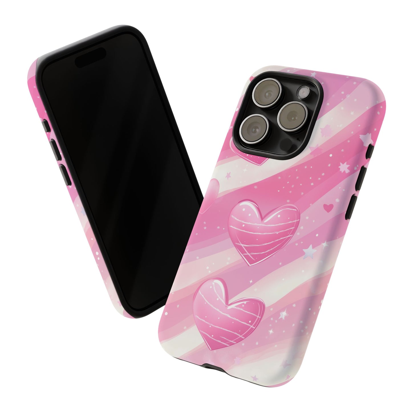 Pink Hearts Phone Case - iPhone, Samsung, and Google case