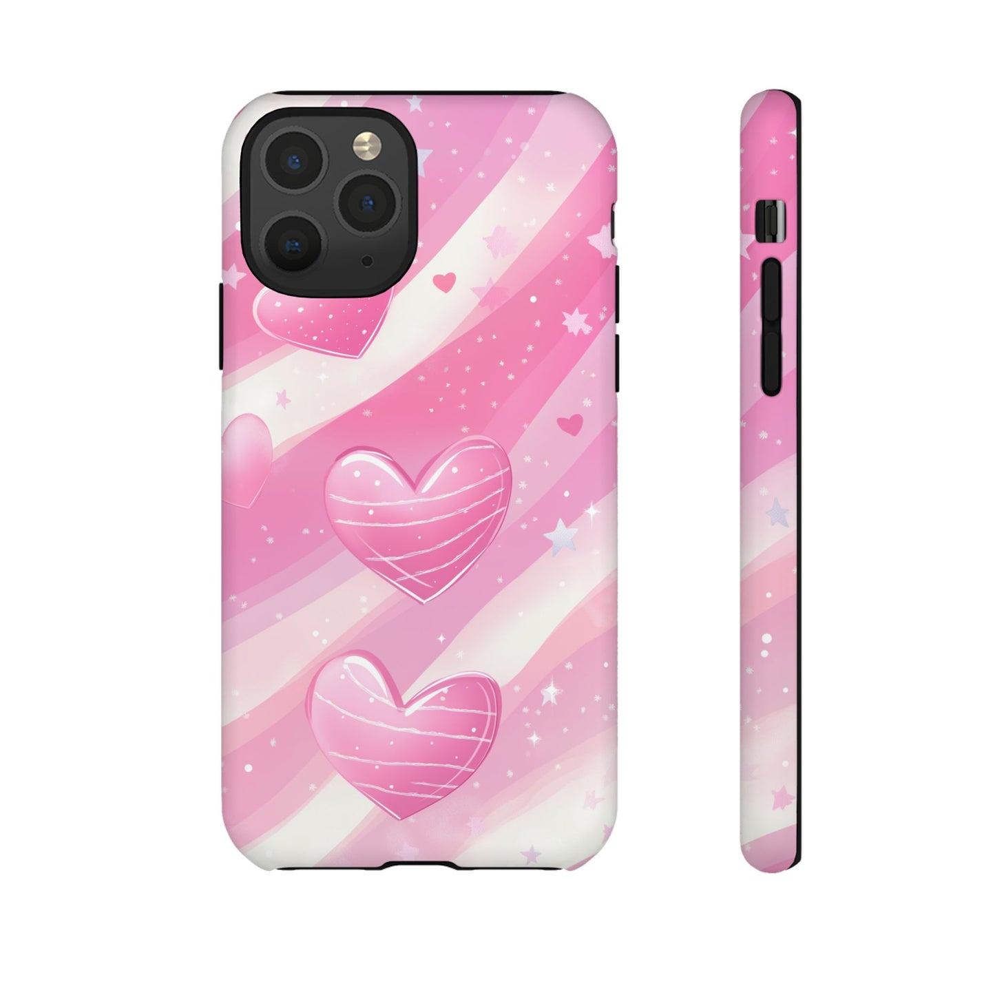 Pink Hearts Phone Case - iPhone, Samsung, and Google case