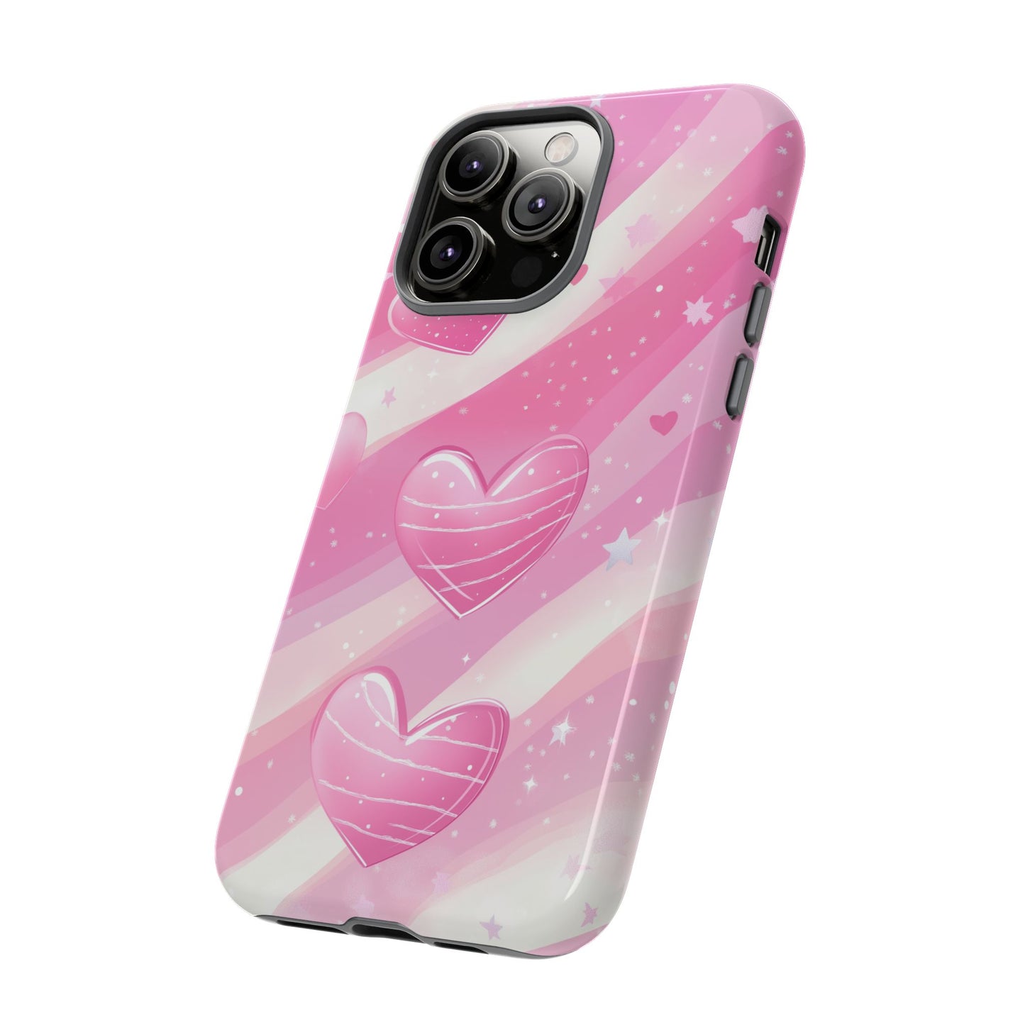 Pink Hearts Phone Case - iPhone, Samsung, and Google case