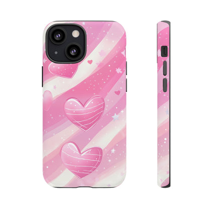 Pink Hearts Phone Case - iPhone, Samsung, and Google case