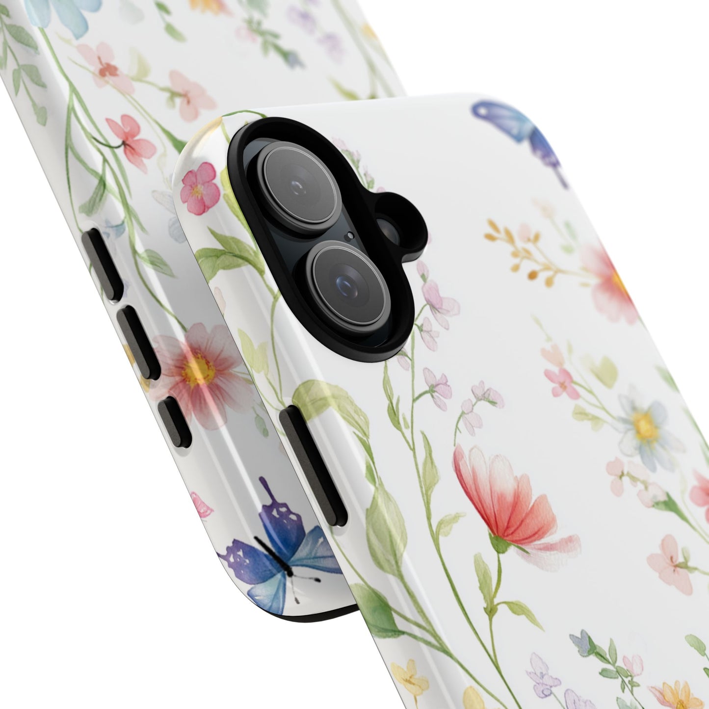 Watercolor Wildflower & Butterfly Phone Case - iPhone, Samsung, and Google case