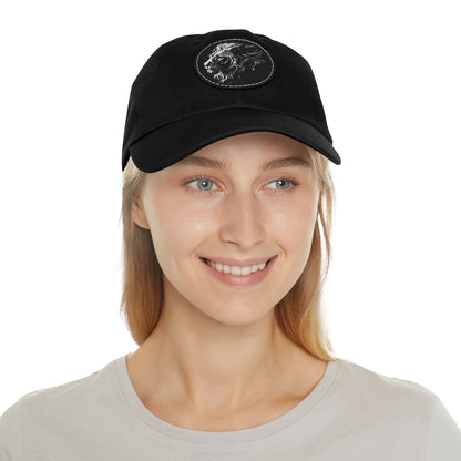 Dad Hat with Leather Patch and Lion Design – Stylish Casual Hat for Animal Lovers