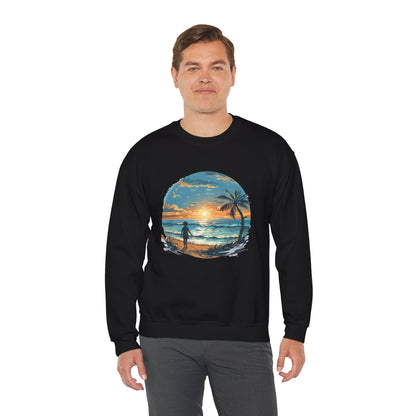 Unisex Heavy Blend™ Crewneck Sweatshirt - Colorful Beach Design