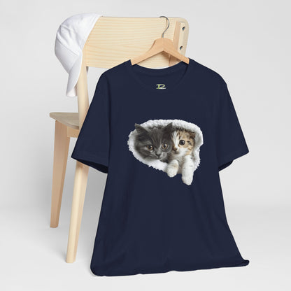 Cute Cats T-shirt for Cat Lovers - Lightweight Fabric Tee