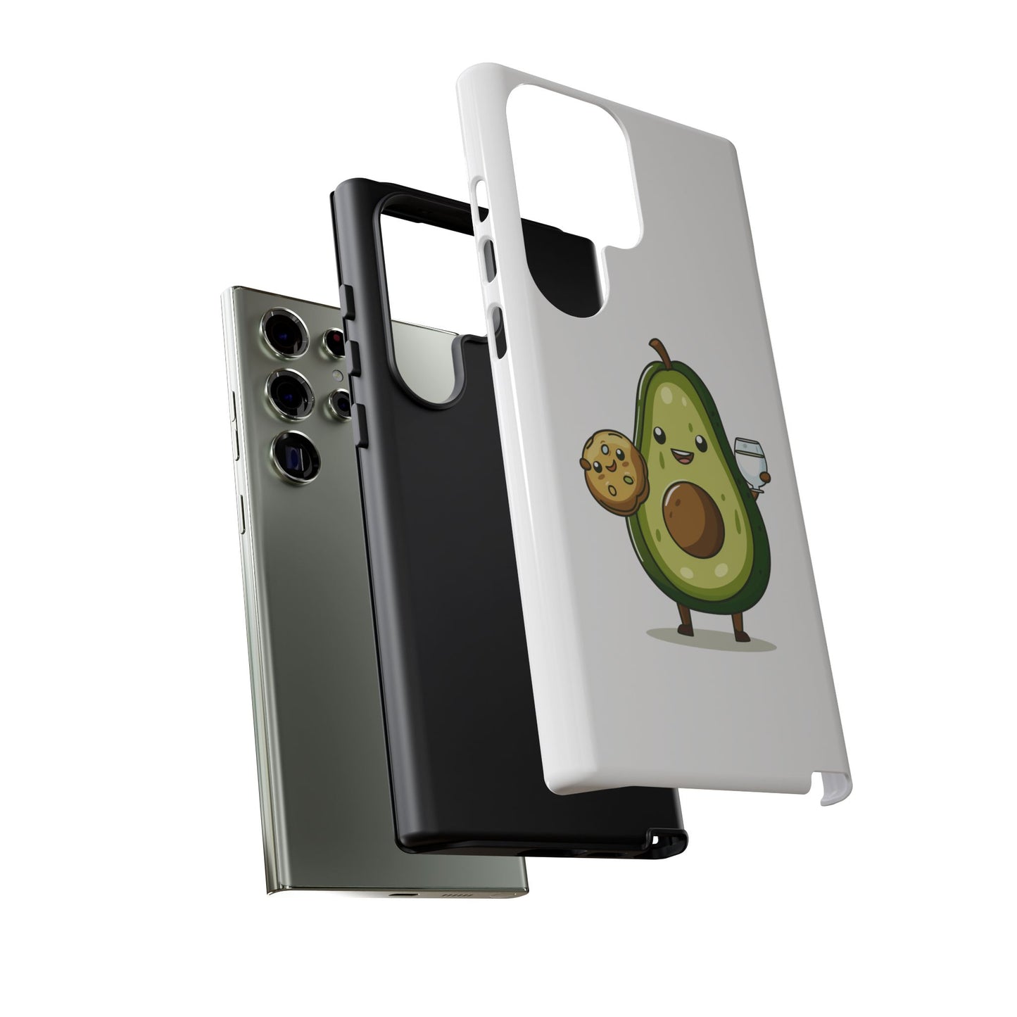 Tough Cases with Cute avocado cartoon character for iPhone, Samsung, and Google case