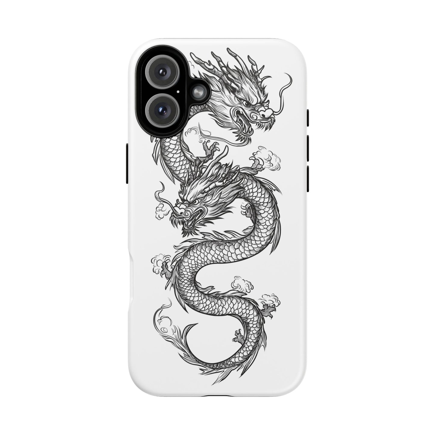 Dragons Phone Cases - Black Ink Tattoo Design of Dragons Tough Cases