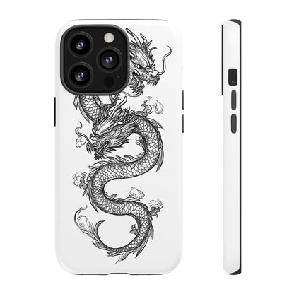 Dragons Phone Cases - Black Ink Tattoo Design of Dragons Tough Cases