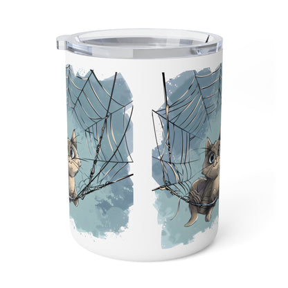 Insulated Coffee Mug, 10oz - Travel mug with Cute Cat design