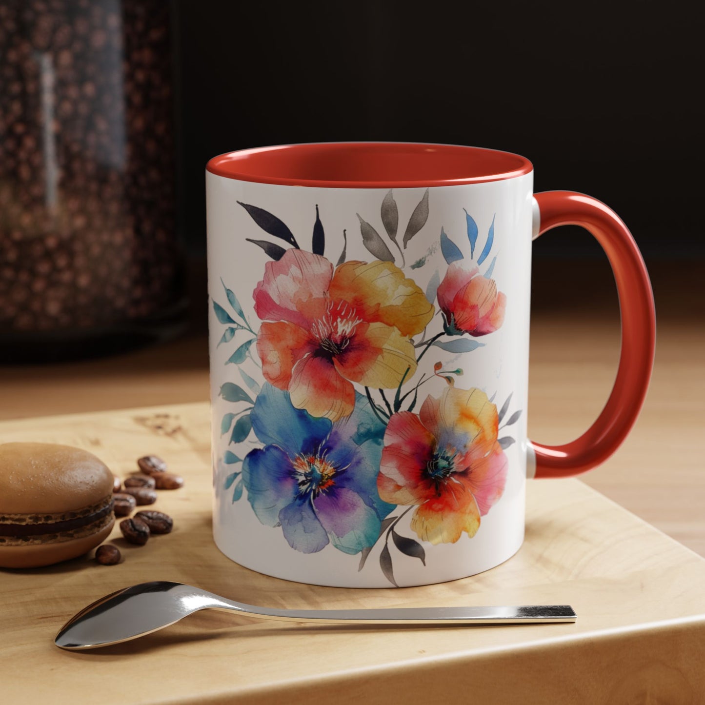 Oil colored  Wildflowers Accent Coffee Mug,  (11oz, 15oz)