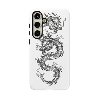 Dragons Phone Cases - Black Ink Tattoo Design of Dragons Tough Cases