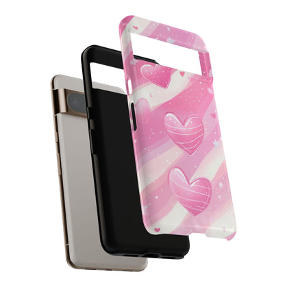 Pink Hearts Phone Case - iPhone, Samsung, and Google case