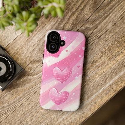 Pink Hearts Phone Case - iPhone, Samsung, and Google case