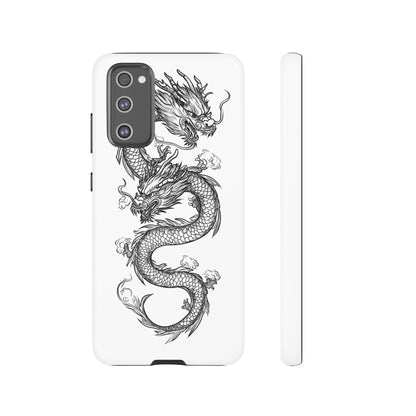 Dragons Phone Cases - Black Ink Tattoo Design of Dragons Tough Cases