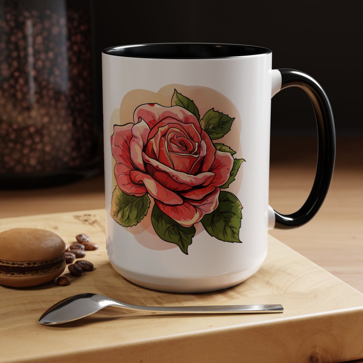 Elegant Floral Accent Coffee Mug - Perfect Gift for Garden Lovers