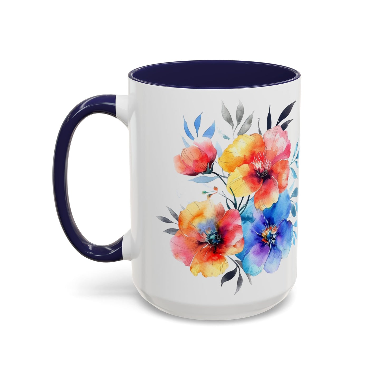 Oil colored  Wildflowers Accent Coffee Mug,  (11oz, 15oz)