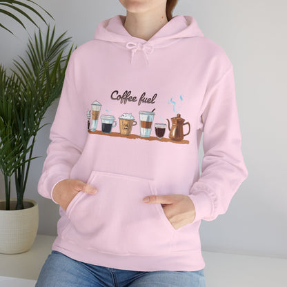 Unisex Heavy Blend™ Hooded Sweatshirt - Cozy Coffee Cups Design Hooded Sweatshirt