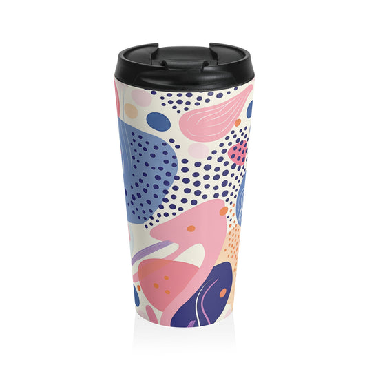 Stainless Steel Geometric Travel Mug - Coffee Thermos