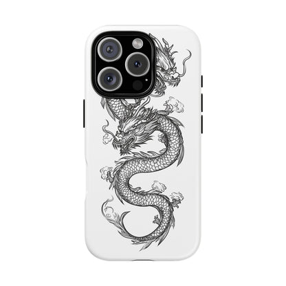 Dragons Phone Cases - Black Ink Tattoo Design of Dragons Tough Cases