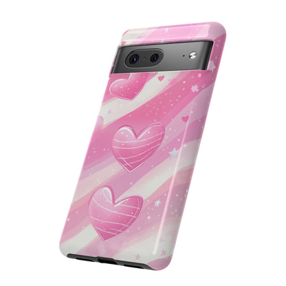 Pink Hearts Phone Case - iPhone, Samsung, and Google case