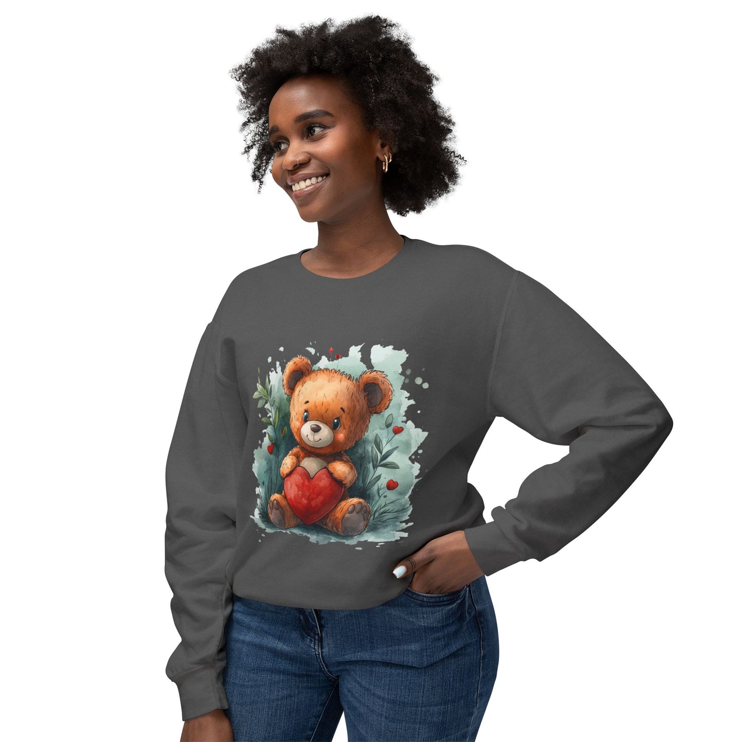 Teddy Bear Unisex Lightweight Crewneck Sweatshirt