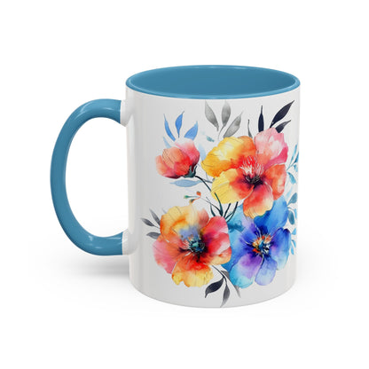 Oil colored  Wildflowers Accent Coffee Mug,  (11oz, 15oz)