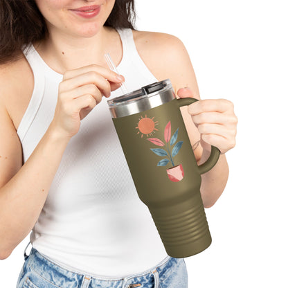 Insulated Travel Mug, 40oz - Peaceful Bloom Insulated Mug