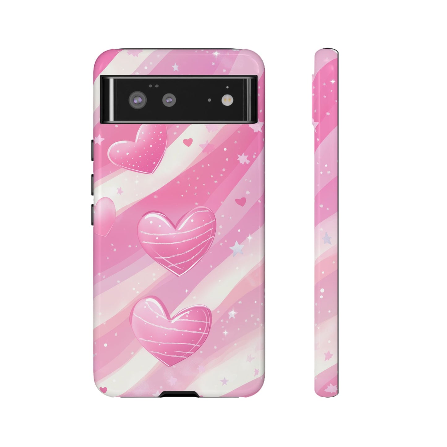 Pink Hearts Phone Case - iPhone, Samsung, and Google case