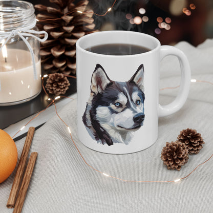 Siberian Husky Dog Coffee Mug - Ceramic Mug, (11oz, 15oz)