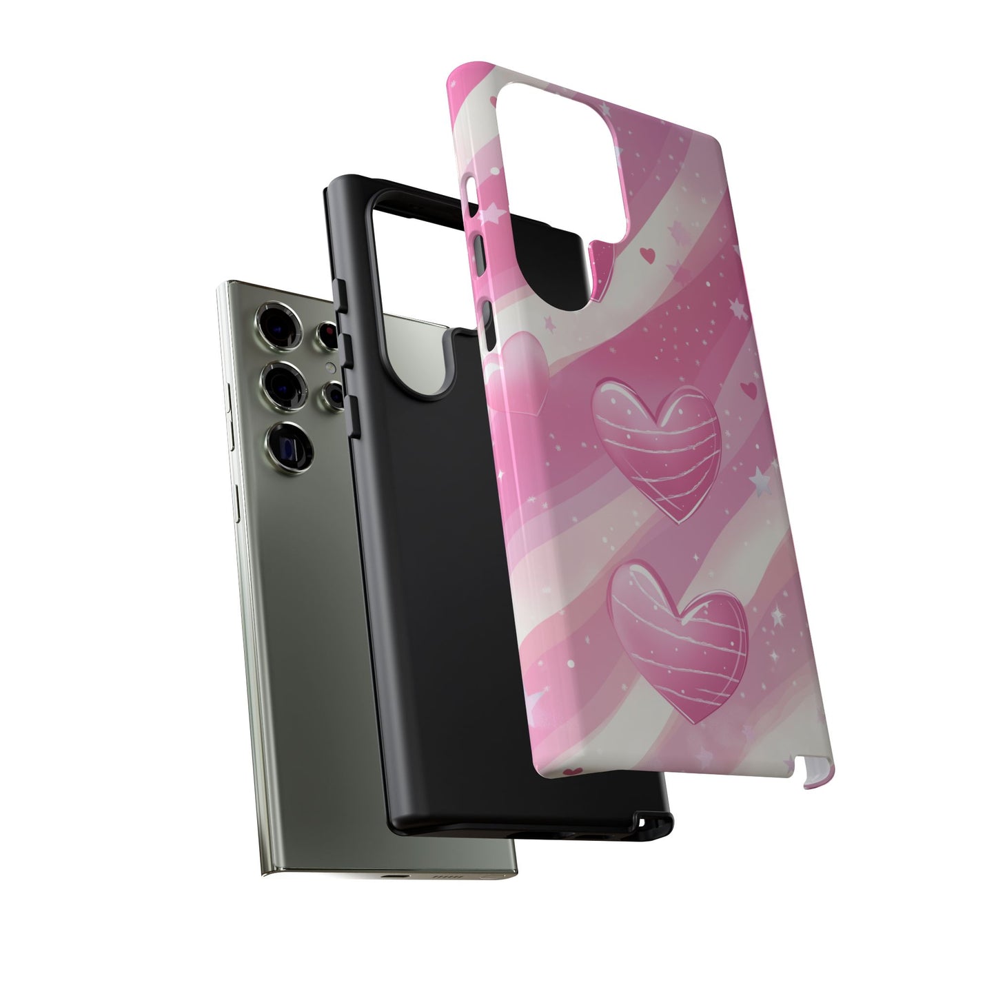 Pink Hearts Phone Case - iPhone, Samsung, and Google case