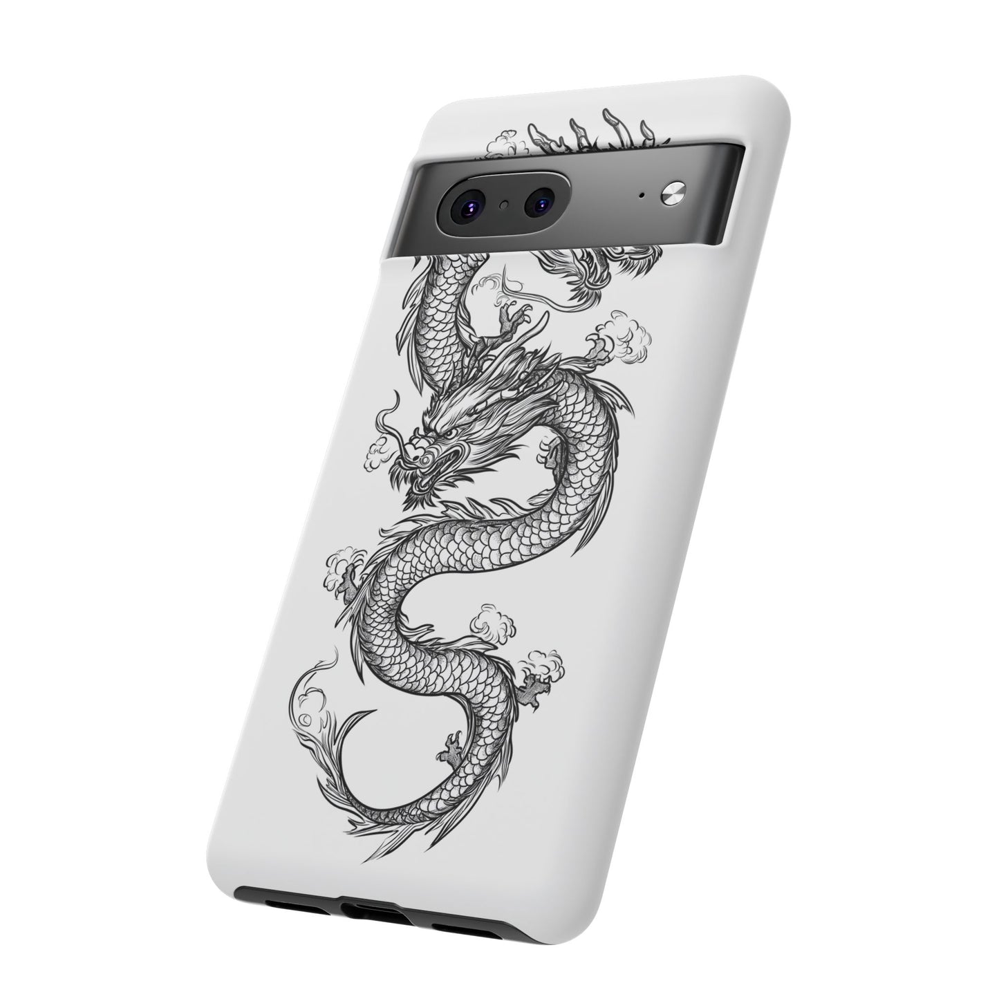 Dragons Phone Cases - Black Ink Tattoo Design of Dragons Tough Cases