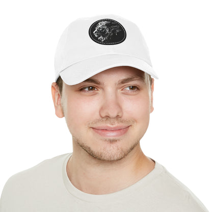 Dad Hat with Leather Patch and Lion Design – Stylish Casual Hat for Animal Lovers