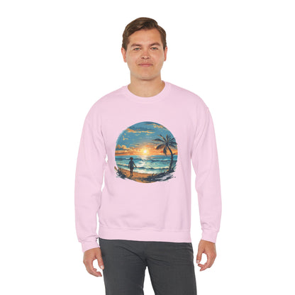 Unisex Heavy Blend™ Crewneck Sweatshirt - Colorful Beach Design