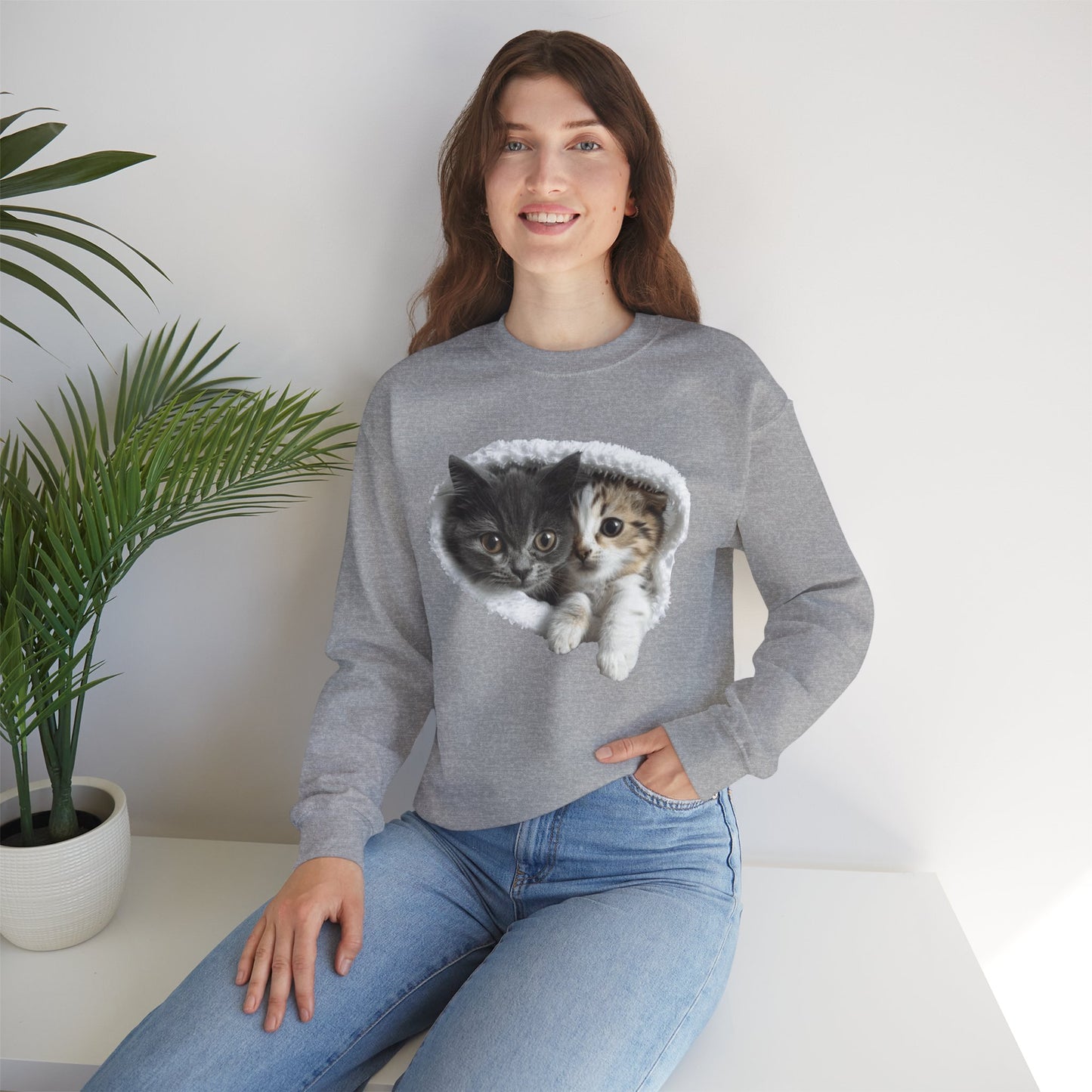 Playful Cats Crewneck Sweatshirt - Unisex Heavy Blend™ Crewneck Sweatshirt