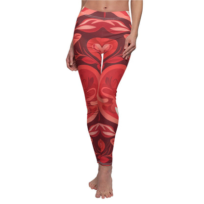 Cut & Sew Casual Leggings for Women- Women's Leggings with Hearts design