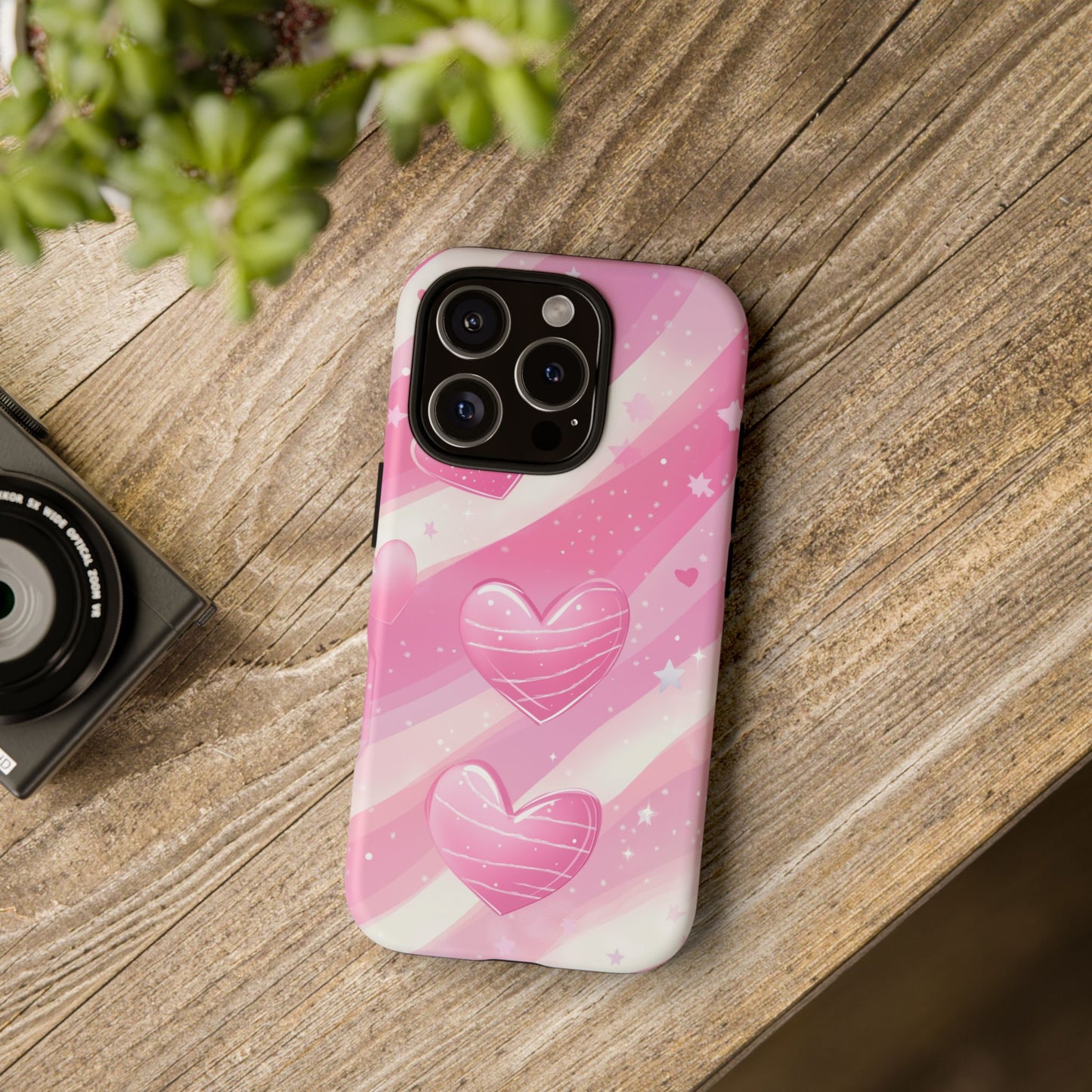 Pink Hearts Phone Case - iPhone, Samsung, and Google case