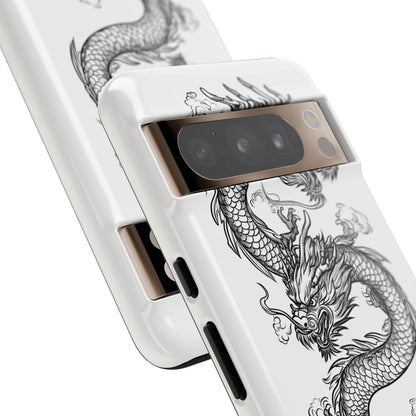 Dragons Phone Cases - Black Ink Tattoo Design of Dragons Tough Cases