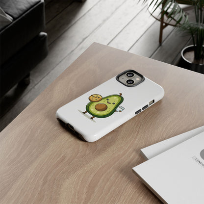 Tough Cases with Cute avocado cartoon character for iPhone, Samsung, and Google case