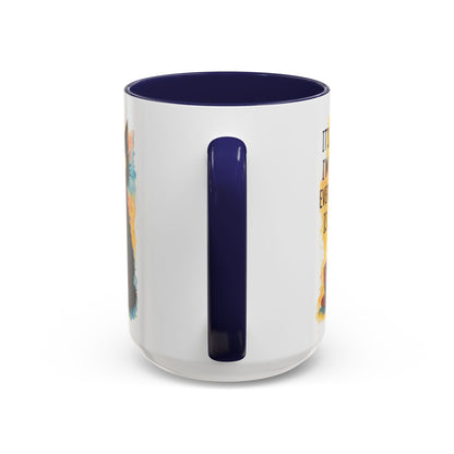 Whimsical Cat Accent Coffee Mug - 'It's Fine, I'm Fine, Everything is Fine'