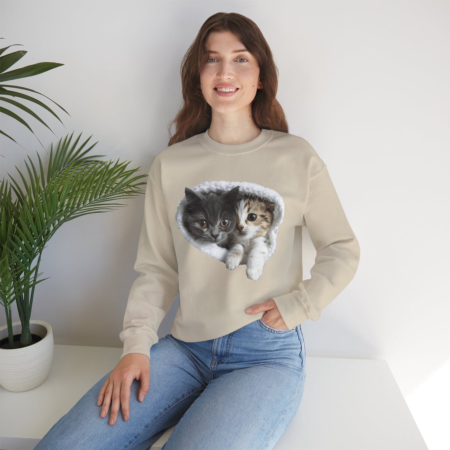 Playful Cats Crewneck Sweatshirt - Unisex Heavy Blend™ Crewneck Sweatshirt