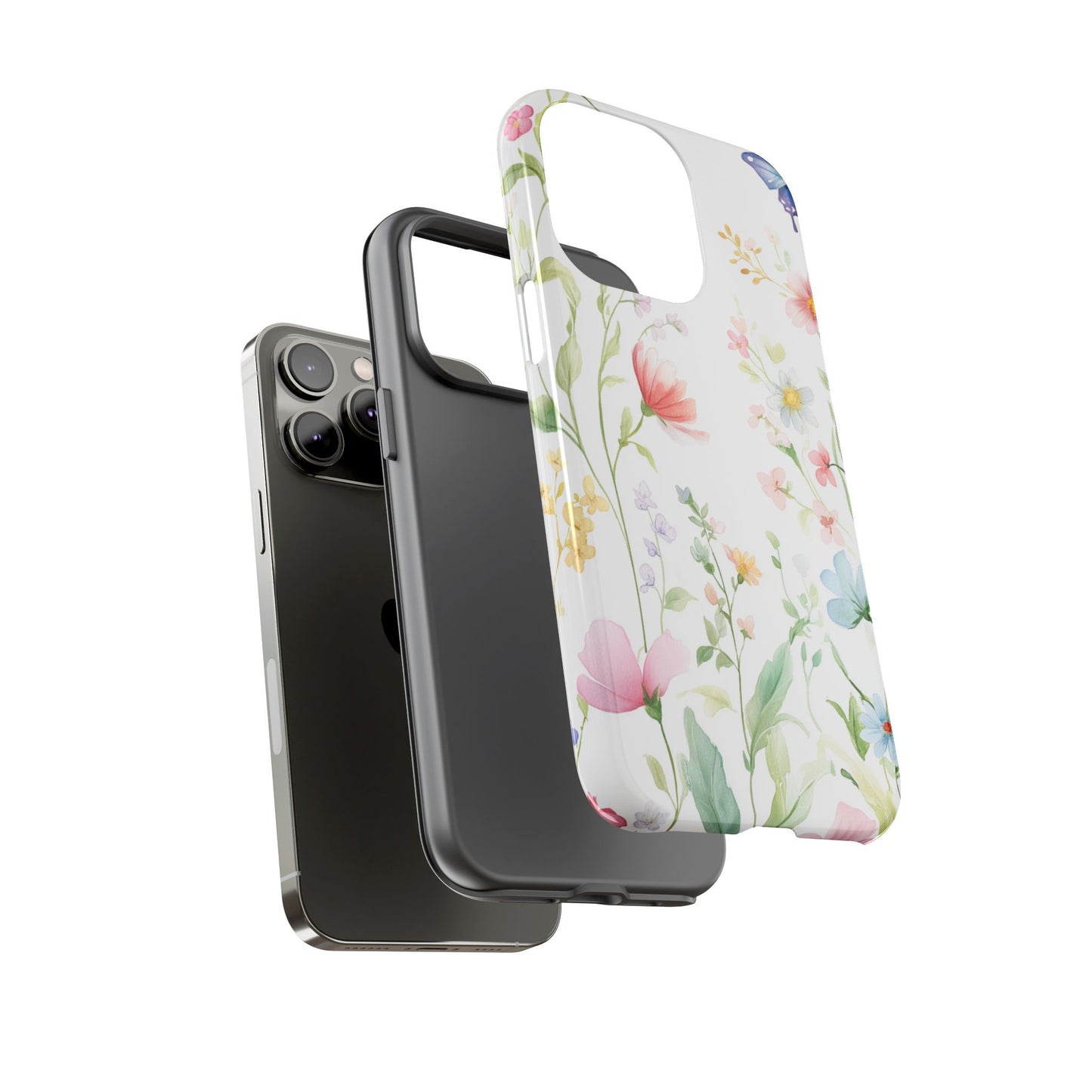 Watercolor Wildflower & Butterfly Phone Case - iPhone, Samsung, and Google case