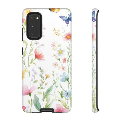 Watercolor Wildflower & Butterfly Phone Case - iPhone, Samsung, and Google case