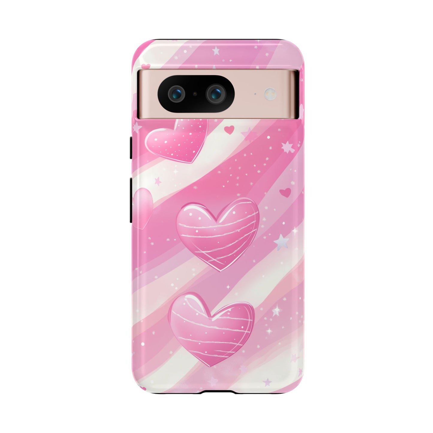 Pink Hearts Phone Case - iPhone, Samsung, and Google case