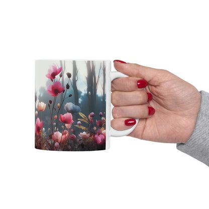 Ceramic Mug with Wildflowers design, (11oz, 15oz)