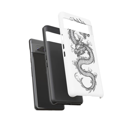 Dragons Phone Cases - Black Ink Tattoo Design of Dragons Tough Cases