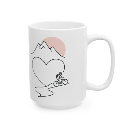 Adventure Heart Ceramic Mug - Perfect for Outdoor Lovers